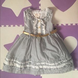 NWOT Blue and White Striped Dress 9-12 months